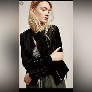 Free People Lacey Velvet Moto jacket.